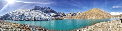 Water irrigated from above. Water from Everest